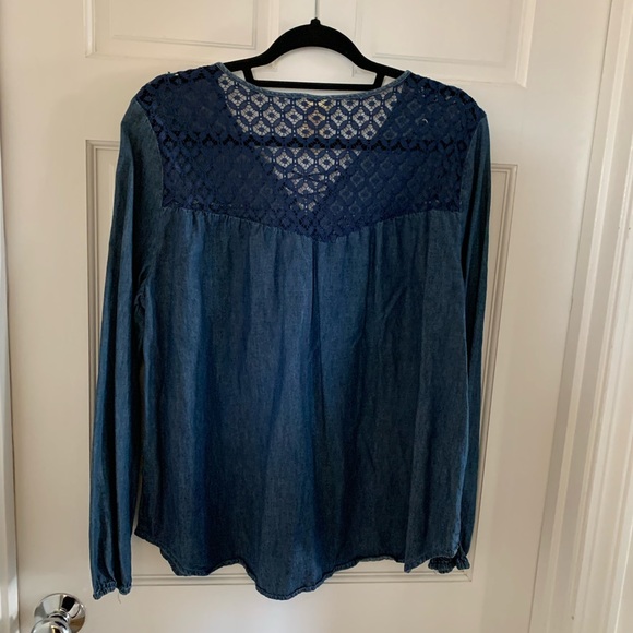 Faded Glory Blue Peasant Top - Picture 3 of 3